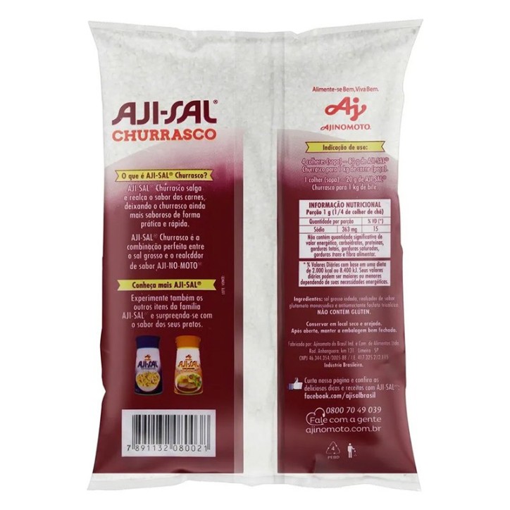 Ajinomoto, Sal Grosso para Churrasco 500g Ajinomoto, Sal Grosso para Churrasco 500g