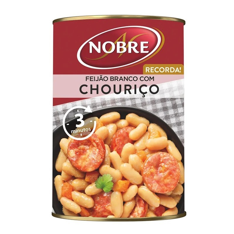 NOBRE, FEIJAO BRANCO COM CHOURICO 420g