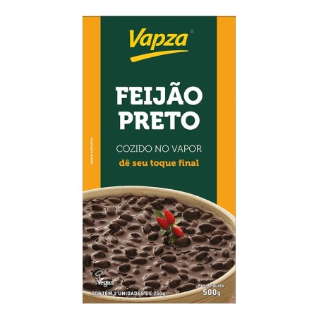 Vapza, Feijao Preto Cozido no Vapor 500g