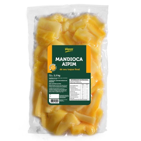 Vapza, Mandioca Cozida a Vapor e Embalada a Vacuo 2,5kg