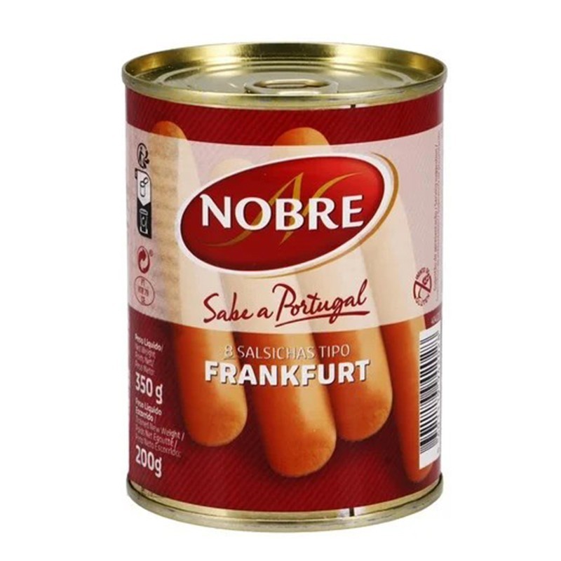 NOBRE, 8 Salsichas Tipo Frankfurt 200g (350)g