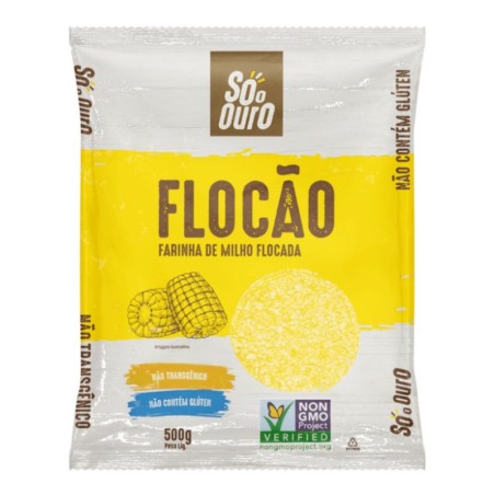 SO O OURO, Farinha de Milho Flocao Nao Transgenico 500g
