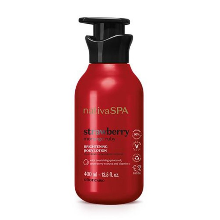 Boticario, Locao Corporal Hidratante Nativa Spa Morango Ruby 400ml