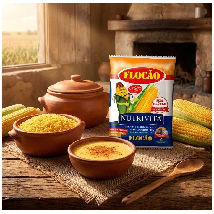 Nutrivita, Farinha de Milho Flocao 500g