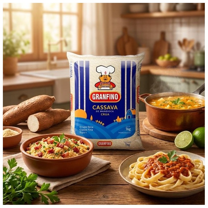 Granfino, Farinha de Mandioca Crua 1kg Granfino, Farinha de Mandioca Crua 1kg