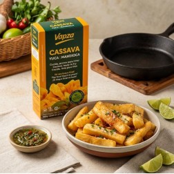Vapza, Mandioca Cozida Pronta Para Fritar 500g
