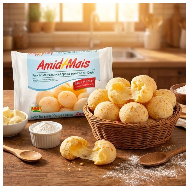 AMAFIL, Amido+Mais Polv. (Mandioca) Especial para Pao de Queijo 1kg
