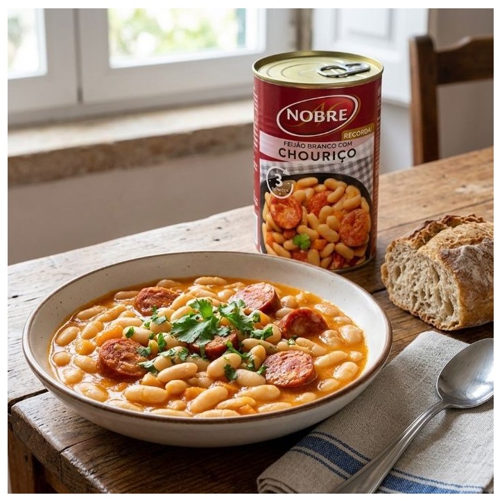 NOBRE, FEIJAO BRANCO COM CHOURICO 420g