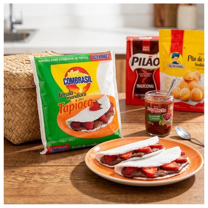 COMBRASIL, Fécula de Mandioca para Tapioca 500g COMBRASIL, Fécula de Mandioca para Tapioca 500g
