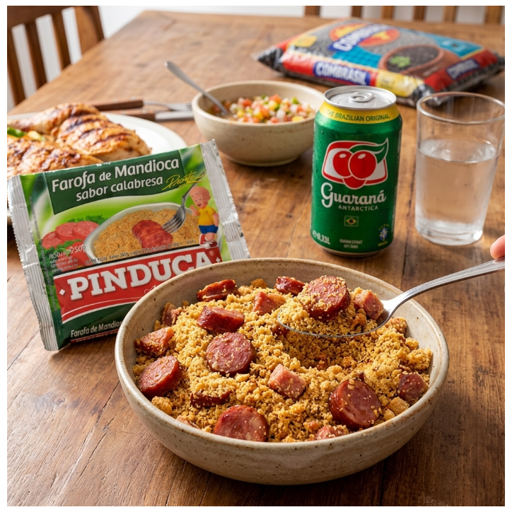 PINDUCA, Farofa de Mandioca Sabor Calabresa 250g PINDUCA, Farofa de Mandioca Sabor Calabresa 250g