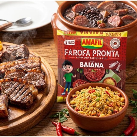 AMAFIL, Farofa Pronta Sabor Baiana 250g