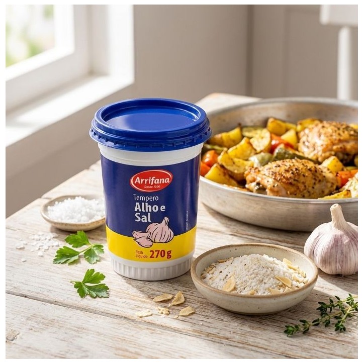 Arrifana, Tempero Alho e Sal 270g Arrifana, Tempero Alho e Sal 270g