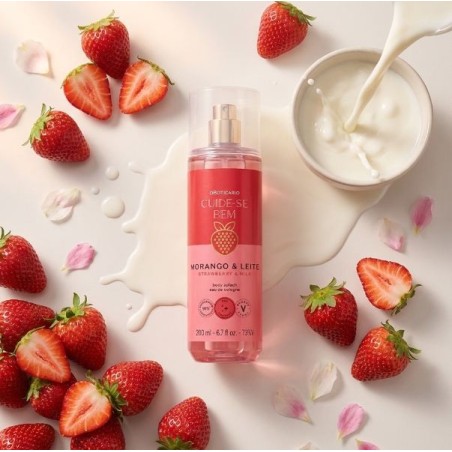 Boticario, Body Splash Cuide-se Bem Morango e Leite 200ml