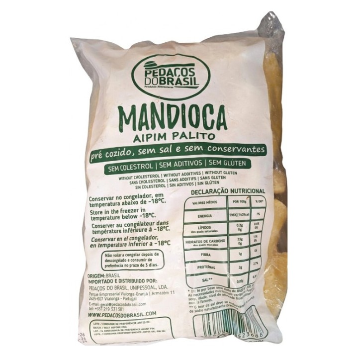 Pedacos do Brasil, Mandioca Aipim Palito Crua 1kg