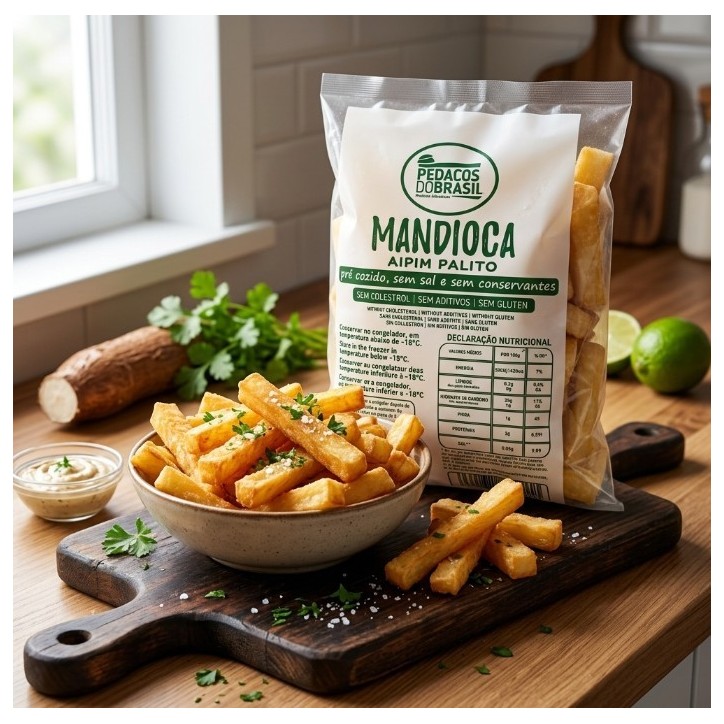 Pedacos do Brasil, Mandioca Aipim Palito Crua 1kg