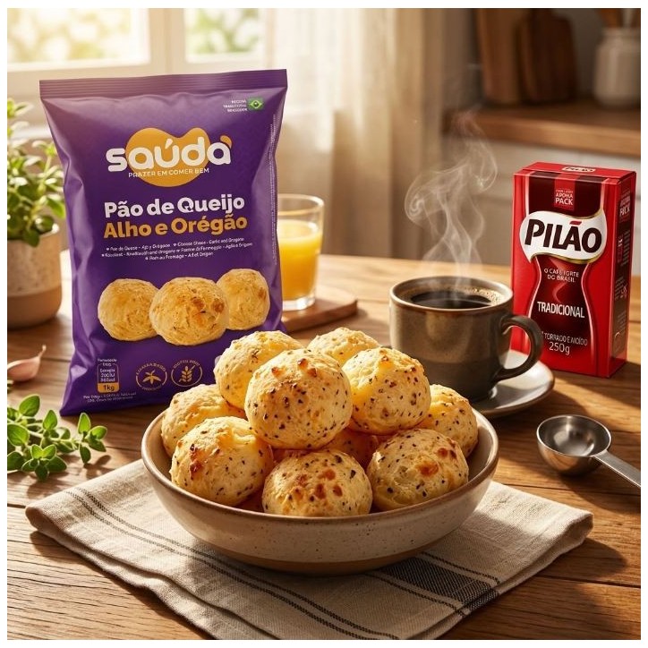 Saúda, Pao de Queijo Alho e Oregano 1kg