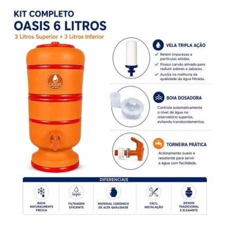 OASIS, Filtro de Agua de Barro (6 Liter)