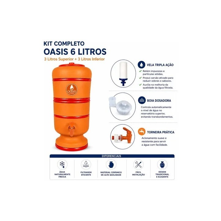 OASIS, Filtro de Agua de Barro (6 Liter) OASIS, Filtro de Agua de Barro (6 Liter)