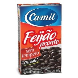 Camil, Feijao Preto Pronto sem Tempero 490g