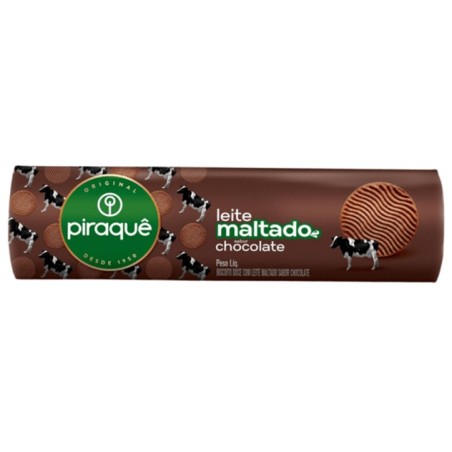piraque, Biscoito Leite Maltado Chocolate 132g