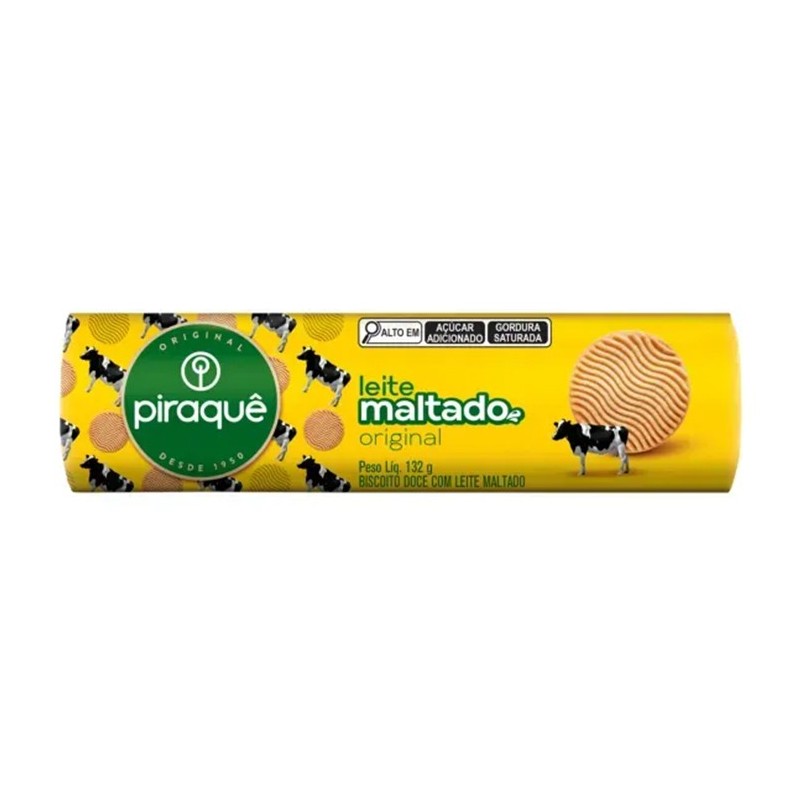 piraque, Biscoito Leite Maltado 132g