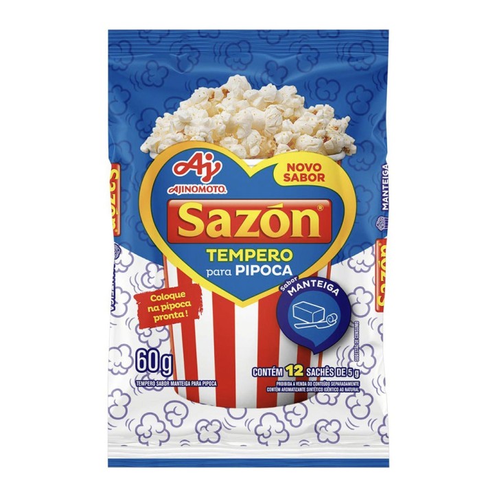 Ajinomoto, Sazon Tempero para Pipoca Manteiga 60g Ajinomoto, Sazon Tempero para Pipoca Manteiga 60g