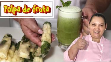 COMO FAZER POLPA DE FRUTA DE ABACAXI COM HORTELÃ
